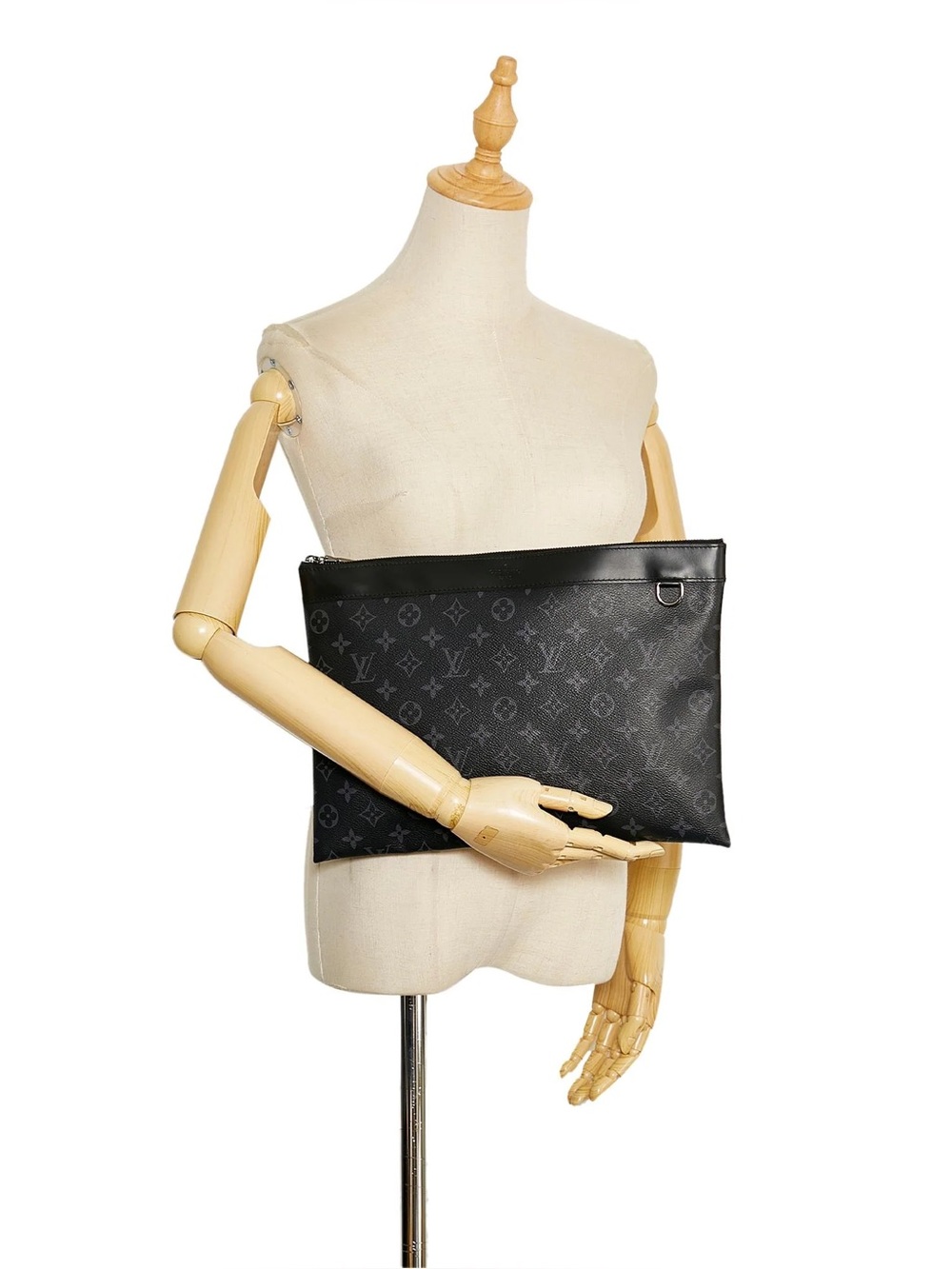 Louis Vuitton Monogram Eclipse Canvas Zip Pouch in Black and Gray